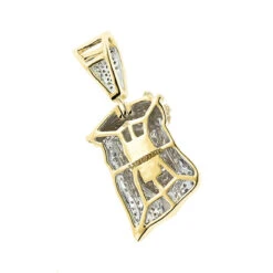 Mini Diamond Jesus Head Pendant 10K Yellow Gold 1/2 Carat -H'Hen Sale Store mini diamond jesus head pendant solid 10k gold 12 carat backye