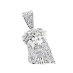 Mini Diamond Jesus Head Pendant 10K Yellow Gold 1/2 Carat -H'Hen Sale Store mini diamond jesus head pendant solid 10k gold 12 carat wh