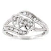 Moms 10K White Gold Heart Shaped Diamond Ring 0.10ct