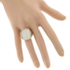 Moonstone 14K Yellow Gold Diamond White Moonstone Ring 17.2 -H'Hen Sale Store moonstone jewelry 14k diamond white moonstone ring 172 p 6086 bodye