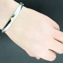 Mother Of Pearl 18K Sterling Silver Bangle Bracelet 1/4 In (7mm) -H'Hen Sale Store mother of pearl 18k sterling silver bangle bracelet p 43979bod