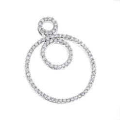Multi Circle Diamond Pendant 0.55ct 14K White Gold