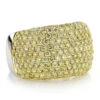 Natural Yellow Diamond Ring For Women 3.35ct 14K Yellow Gold Pave Wedding Band