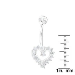 Solid 14K White Gold 0.6ct Diamond Heart Navel Ring 11 Solid 14K White Gold 0.6ct Diamond Heart Navel Ring -H'Hen Sale Store navel rings 14k diamond heart belly button ring 048 p 35766 rulerwh
