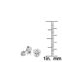 One Carat 14K White Gold Solitaire Round Diamond Martini Stud Earrings -H'Hen Sale Store one carat 14k gold solitaire round diamond martini stud earrings rulerwh