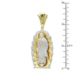 Our Lady Of Guadalupe 10K Yellow Gold Blessed Virgin Mary Diamond Pendant -H'Hen Sale Store our lady of guadalupe real 10k gold blessed virgin mary diamond pendant rulerye