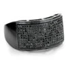Men's Pave Black Diamond Ring 10K Black Plated Gold Band 0.68ct -H'Hen Sale Store pave black diamond ring 10k 068ct p 42278