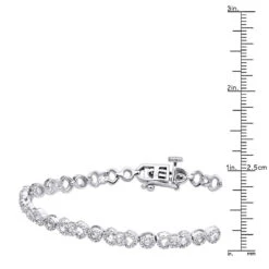 Pave 14K White Gold Ladies Diamond Bracelet 1.31ct -H'Hen Sale Store pave bracelets 14k gold ladies diamond bracelet 131ct p 7143 rulerwh