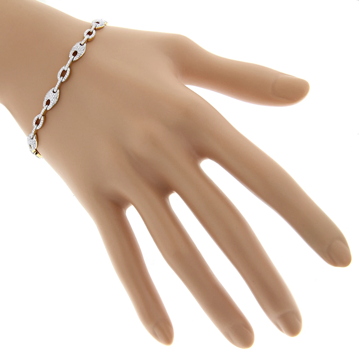 Pave 14K White Gold Ladies Diamond Bracelet 1.1ct 7 Pave 14K White Gold Ladies Diamond Bracelet 1.1ct - Image 5