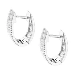 Pave Diamond Earrings For Women 14K White Gold 1 Carat Small Wide Hoops 11 Pave Diamond Earrings For Women 14K White Gold 1 Carat Small Wide Hoops -H'Hen Sale Store pave diamond earrings 14k 121ct p 42081 backwh
