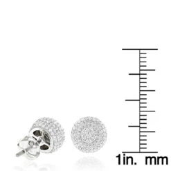 Pave Diamond Earrings 14K White Gold Studs 1.32ct -H'Hen Sale Store pave diamond earrings 14k 132ct p 41203 rulerwh