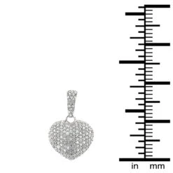 Pave Diamond Heart Pendant 0.48ct Sterling Silver 9 Pave Diamond Heart Pendant 0.48ct Sterling Silver -H'Hen Sale Store pave diamond heart pendant 048ct sterling silver p 42672box