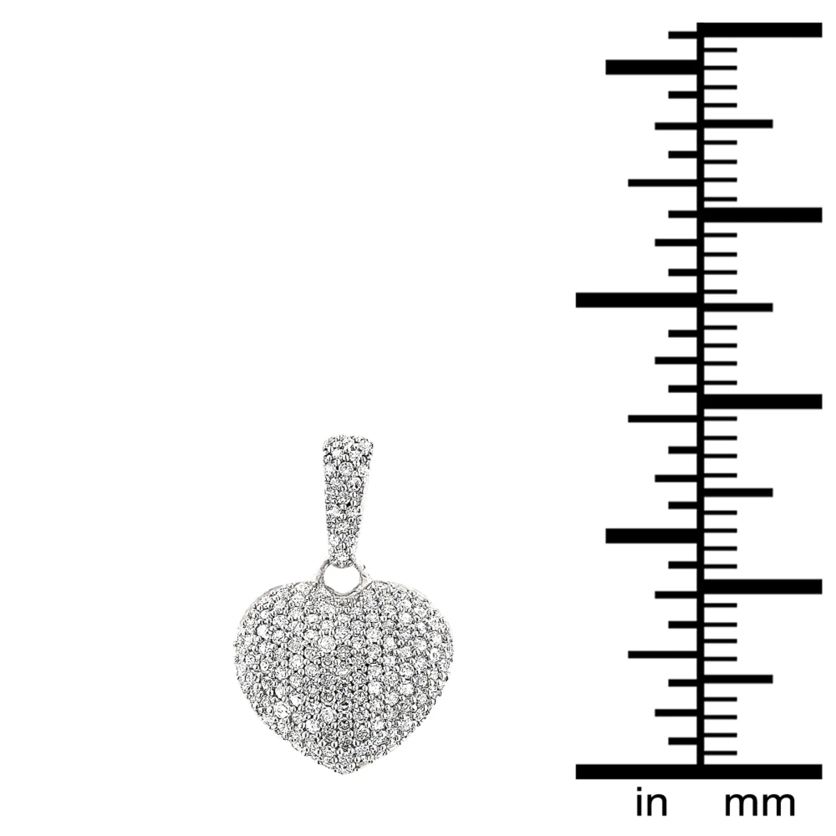 Pave Diamond Heart Pendant 0.48ct Sterling Silver 6 Pave Diamond Heart Pendant 0.48ct Sterling Silver - Image 4