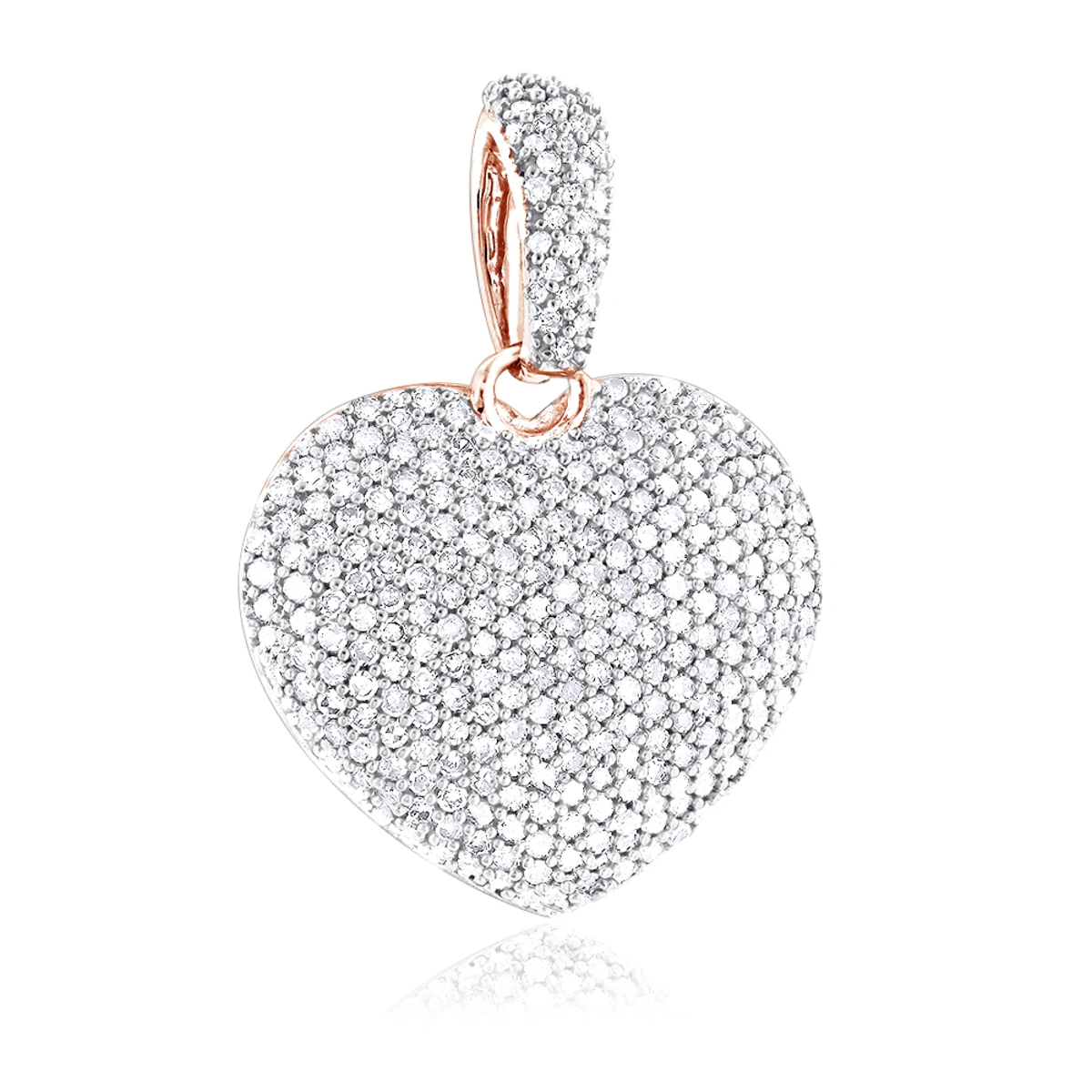 1 Carat Pave Diamond Heart Pendant 14K White Gold 5 1 Carat Pave Diamond Heart Pendant 14K White Gold - Image 3