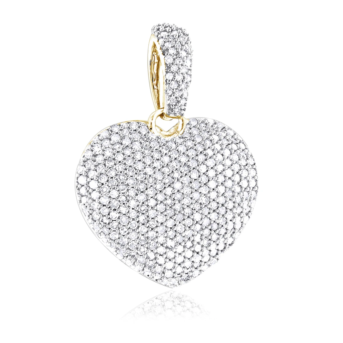 1 Carat Pave Diamond Heart Pendant 14K White Gold 4 1 Carat Pave Diamond Heart Pendant 14K White Gold - Image 2