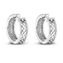 Pave Diamond Hoop Earrings 1.20ct 14K White Gold -H'Hen Sale Store pave diamond hoop earrings 120ct 14k gold p 49172 backwh