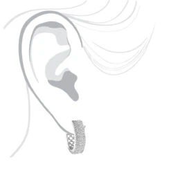 Pave Diamond Hoop Earrings 1.20ct 14K White Gold -H'Hen Sale Store pave diamond hoop earrings 120ct 14k gold p 49172 bodwh