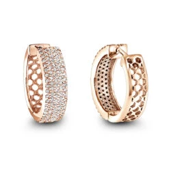 Pave Diamond Hoop Earrings 1.20ct 14K White Gold -H'Hen Sale Store pave diamond hoop earrings 120ct 14k gold p 49172 ro