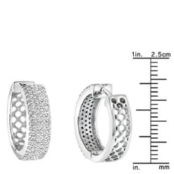 Pave Diamond Hoop Earrings 1.20ct 14K White Gold -H'Hen Sale Store pave diamond hoop earrings 120ct 14k gold p 49172 rulerwh