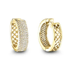 Pave Diamond Hoop Earrings 1.20ct 14K White Gold -H'Hen Sale Store pave diamond hoop earrings 120ct 14k gold p 49172 ye