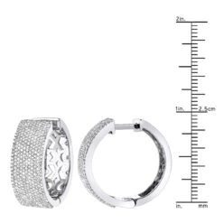Pave Diamond Hoop Earrings 1.75ct 14K White Gold -H'Hen Sale Store pave diamond hoop earrings 195ct 14k p 42950 rulerwh