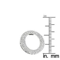 Pave 14K White Gold Diamond Circle Pendant 0.4ct 12 Pave 14K White Gold Diamond Circle Pendant 0.4ct -H'Hen Sale Store pave diamond o pendant 045ct 14k gold circle jewelry rulerwh