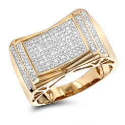 Pave Diamond Ring For Men 10K Yellow Gold White Gold Rose Gold 1/2ct -H'Hen Sale Store pave diamond ring for men 10k yellow gold white gold rose gold 12ct ro 1