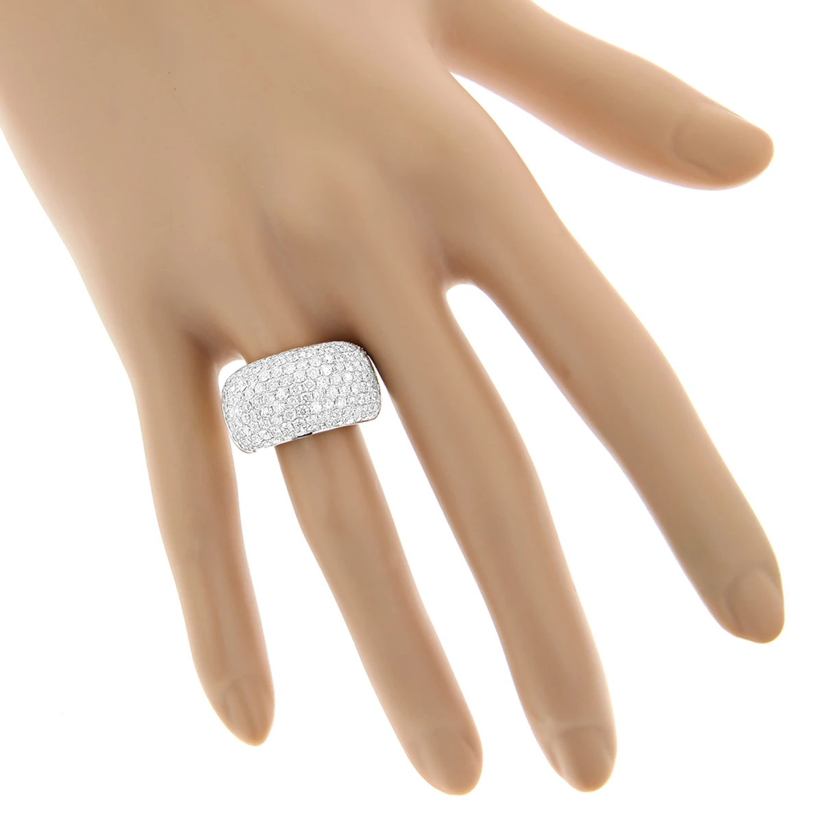 14K Yellow Gold Round Pave Diamond Band 4 Ct 7 14K Yellow Gold Round Pave Diamond Band 4 Ct - Image 5