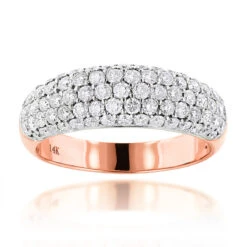 14K Yellow Gold Ladies Round Pave Diamond Wedding Band 1.52ct -H'Hen Sale Store pave diamond rings 14k round diamond band 152ct p 35711 ro