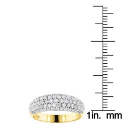 14K Yellow Gold Ladies Round Pave Diamond Wedding Band 1.52ct -H'Hen Sale Store pave diamond rings 14k round diamond band 152ct p 35711 rulerye