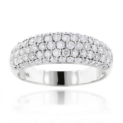 14K Yellow Gold Ladies Round Pave Diamond Wedding Band 1.52ct -H'Hen Sale Store pave diamond rings 14k round diamond band 152ct p 35711 wh