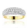 14K Yellow Gold Ladies Round Pave Diamond Wedding Band 1.52ct