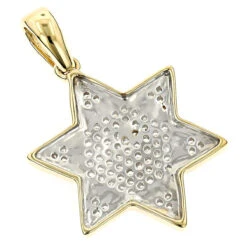 Pave Diamond Star Of David 14K Yellow Gold Unisex Pendant Gold 0.25ct -H'Hen Sale Store pave diamond star of david gold unisex pendant 14k gold 028ct back