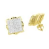 Pave Diamond Stud Earrings 1/2ct 14K Yellow Gold -H'Hen Sale Store pave diamond stud earrings 12ct 14k yellow or white gold yellow
