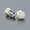 Pave Diamond Stud Earrings In Sterling Silver 0.26ct