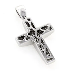 Pave 14K White Gold Diamond Cross Pendant 0.5ct Gold -H'Hen Sale Store pave gold diamond cross pendant 05ct 14k backwh