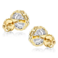Pave Round Diamond Earrings 0.28ct 10K Yellow Gold -H'Hen Sale Store pave round diamond earrings 028ct 10k gold backye