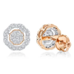 Pave Round Diamond Earrings 0.28ct 10K Yellow Gold -H'Hen Sale Store pave round diamond earrings 028ct 10k gold ro