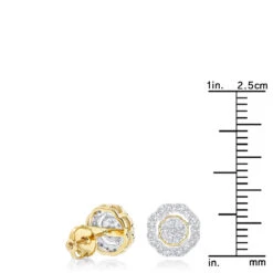 Pave Round Diamond Earrings 0.28ct 10K Yellow Gold -H'Hen Sale Store pave round diamond earrings 028ct 10k gold rulerye