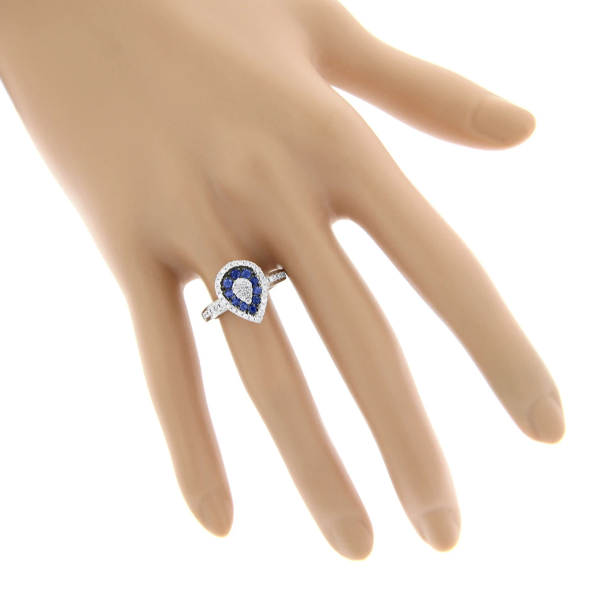 Pear Shape Design Sapphire And Diamond Engagement Ring For Women 1 Carat TW 6 Pear Shape Design Sapphire And Diamond Engagement Ring For Women 1 Carat TW - Image 4