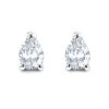 Pear Shape Diamond Stud Earrings 3/4 Carat 14K White Gold 3 Prong Setting