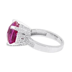 Pink Sapphire 0.55ct Diamond 14K White Gold Cocktail Ring For Women 13 Pink Sapphire 0.55ct Diamond 14K White Gold Cocktail Ring For Women -H'Hen Sale Store pink sapphire diamond rings 14k gold cocktail ring 046ct p 49141 backwh