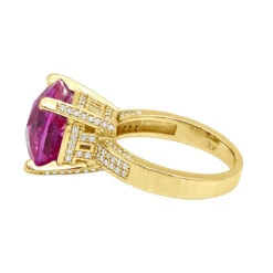 Pink Sapphire 0.55ct Diamond 14K White Gold Cocktail Ring For Women 14 Pink Sapphire 0.55ct Diamond 14K White Gold Cocktail Ring For Women -H'Hen Sale Store pink sapphire diamond rings 14k gold cocktail ring 046ct p 49141 backye