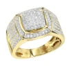 1 Carat Men's Diamond Pinky Ring 10K Yellow Gold By Luxurman