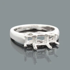 Thin Platinum 3 Stone Engagement Ring Setting