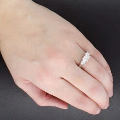 Thin Platinum 3 Stone Engagement Ring Setting -H'Hen Sale Store platinum 3 stone engagement ring setting p 48277bod