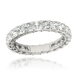 Platinum Asscher Cut Diamond Eternity Band Diamond Anniversary Ring 3ct