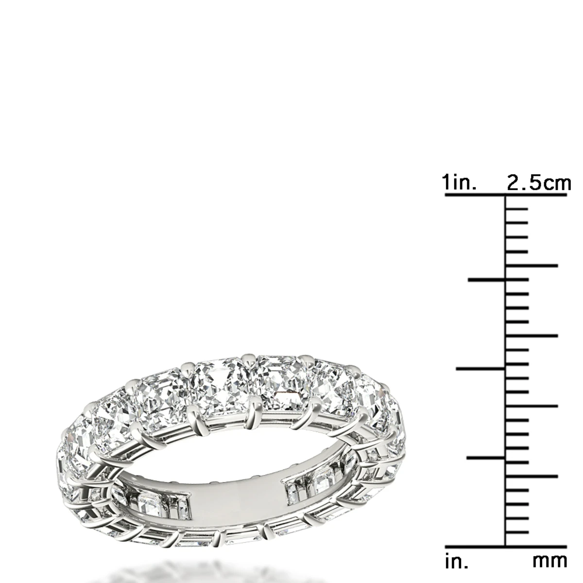 Platinum Asscher Cut Diamond Eternity Ring Anniversary Band For Women 6ct 7 Platinum Asscher Cut Diamond Eternity Ring Anniversary Band For Women 6ct - Image 5