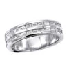 Platinum Baguette Diamond Men's Wedding Ring 1.10ct
