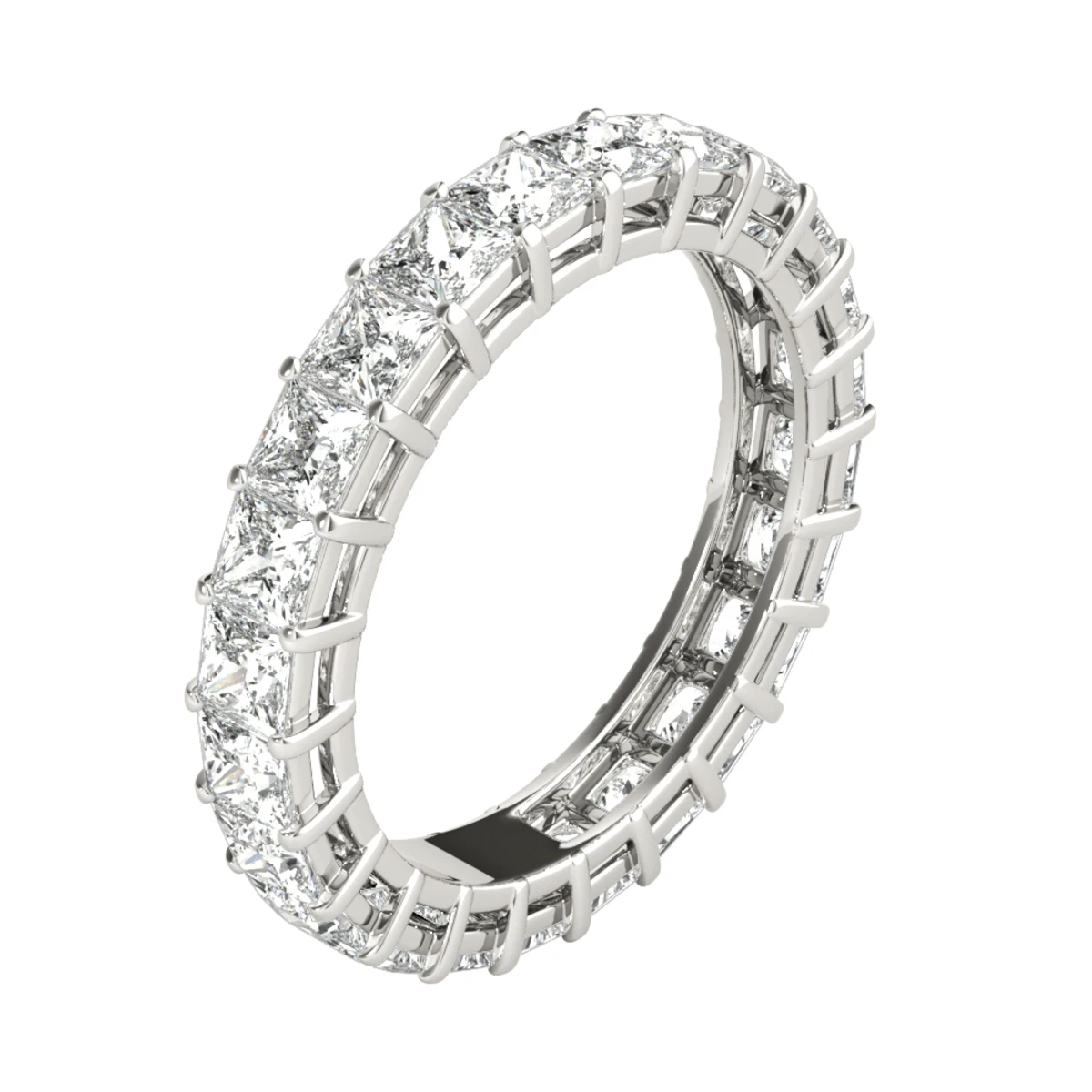 Platinum Cushion Cut Diamond Eternity Band Diamond Anniversary Ring 3ct 4 Platinum Cushion Cut Diamond Eternity Band Diamond Anniversary Ring 3ct - Image 2